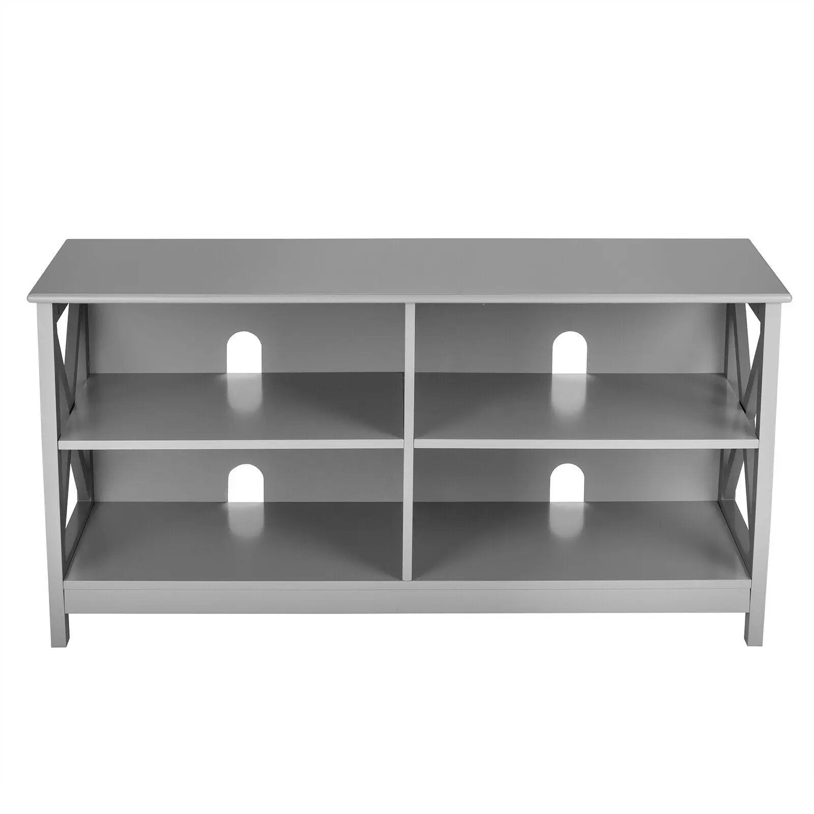 Wooden TV Stand Entertainment for TVs up to 55 Inch with X-Shaped Frame by DirectDeals