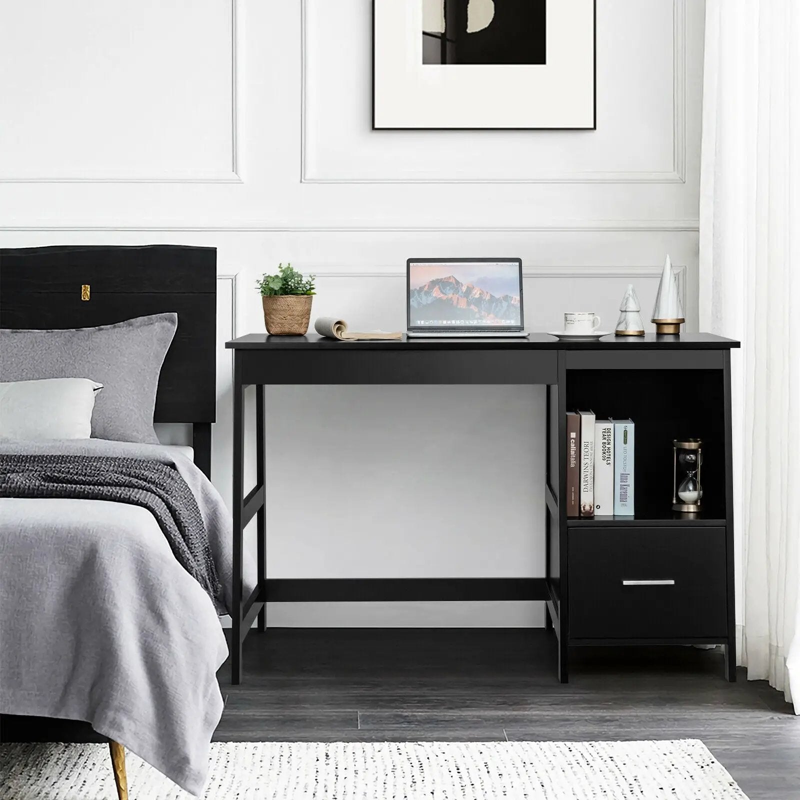 47.5 Inch Modern Home Computer Desk with 2 Storage Drawers by DirectDeals