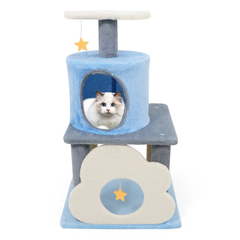 31.5" Cute Modern Cat Tree Multi-Level Kitten Tower by DirectDeals