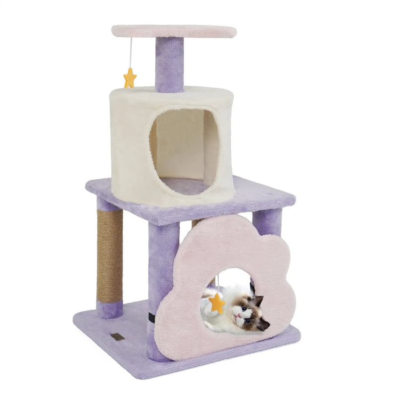 31.5" Cute Modern Cat Tree Multi-Level Kitten Tower by DirectDeals