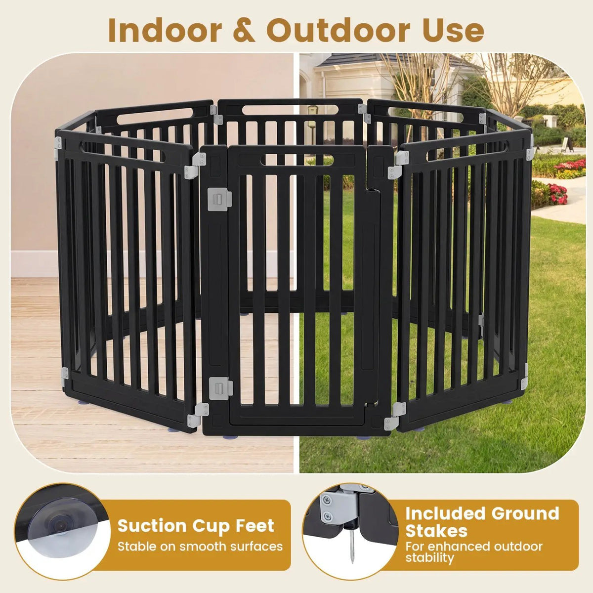 8-Panel Dog Playpen 31.5" Height Indoor Outdoor HDPE by DirectDeals