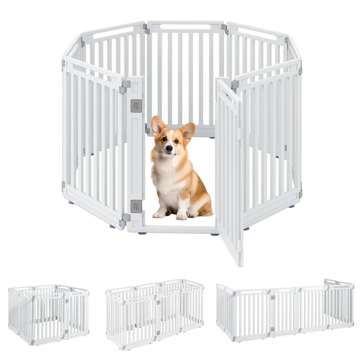 8-Panel Dog Playpen 31.5" Height Indoor Outdoor HDPE by DirectDeals