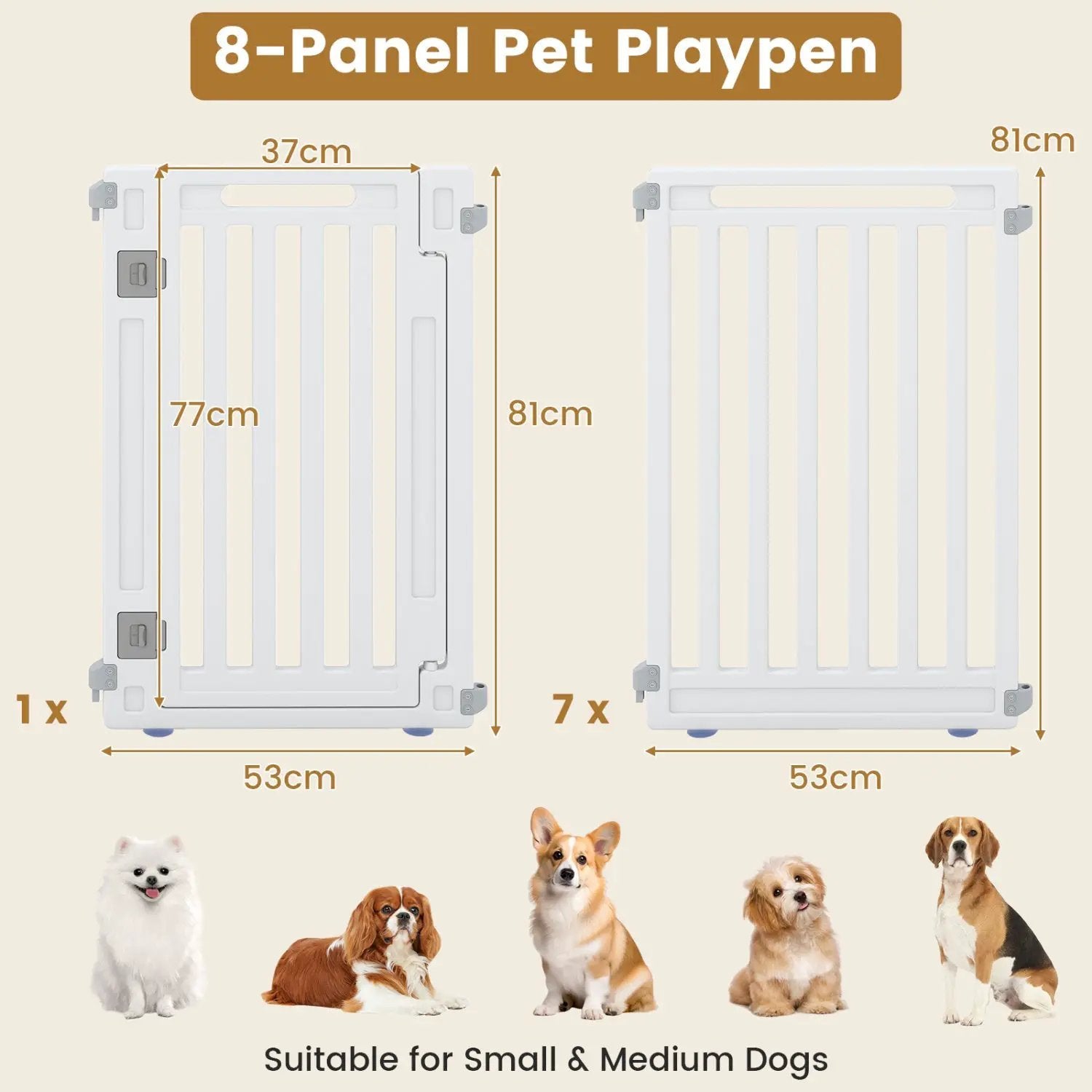8-Panel Dog Playpen 31.5" Height Indoor Outdoor HDPE by DirectDeals