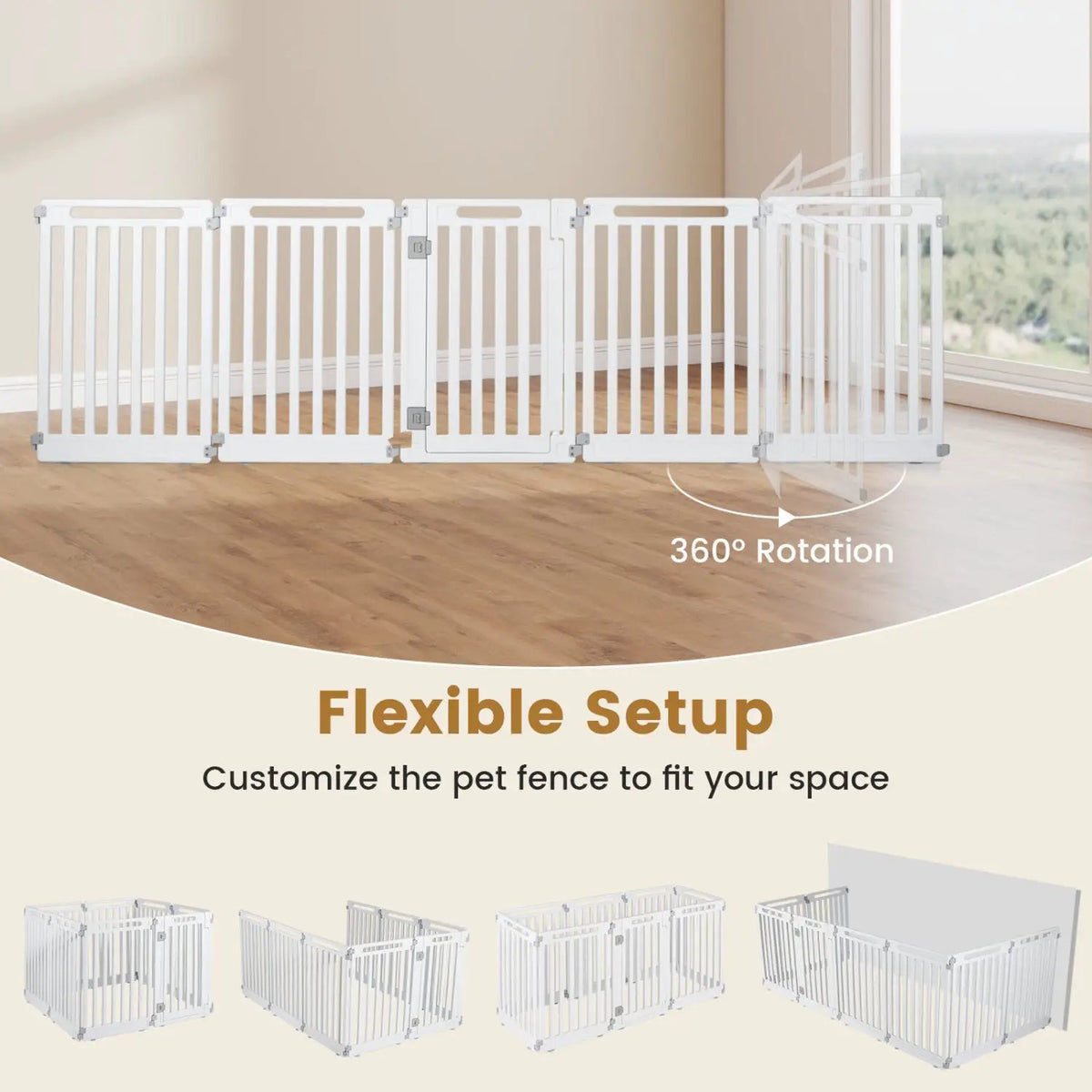 8-Panel Dog Playpen 31.5" Height Indoor Outdoor HDPE by DirectDeals