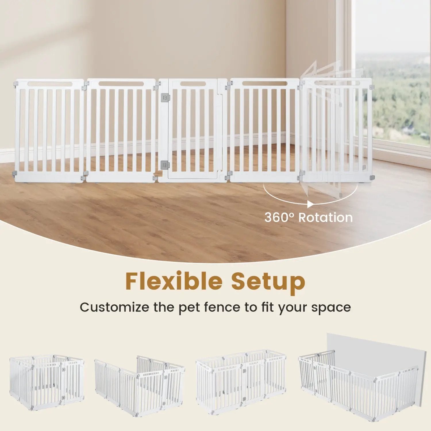 8-Panel Dog Playpen 31.5" Height Indoor Outdoor HDPE by DirectDeals