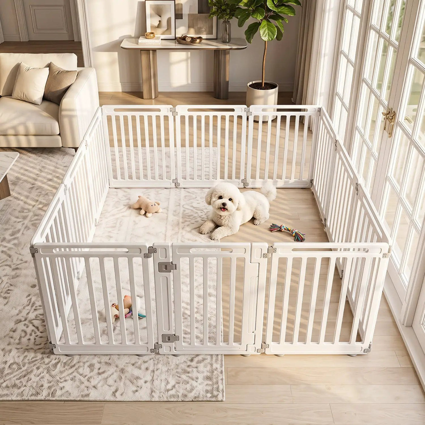 12-Panel Dog Playpen 31.5" Height Indoor Outdoor Pet Fence by DirectDeals