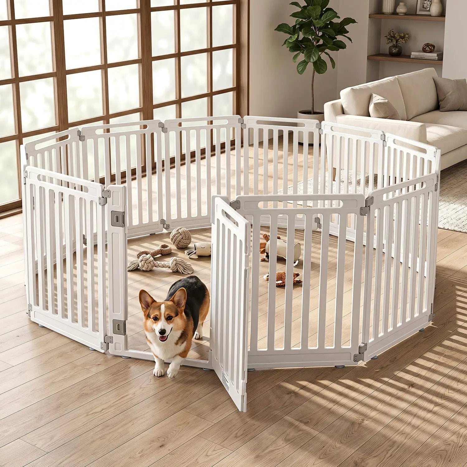 12-Panel Dog Playpen 31.5" Height Indoor Outdoor Pet Fence by DirectDeals