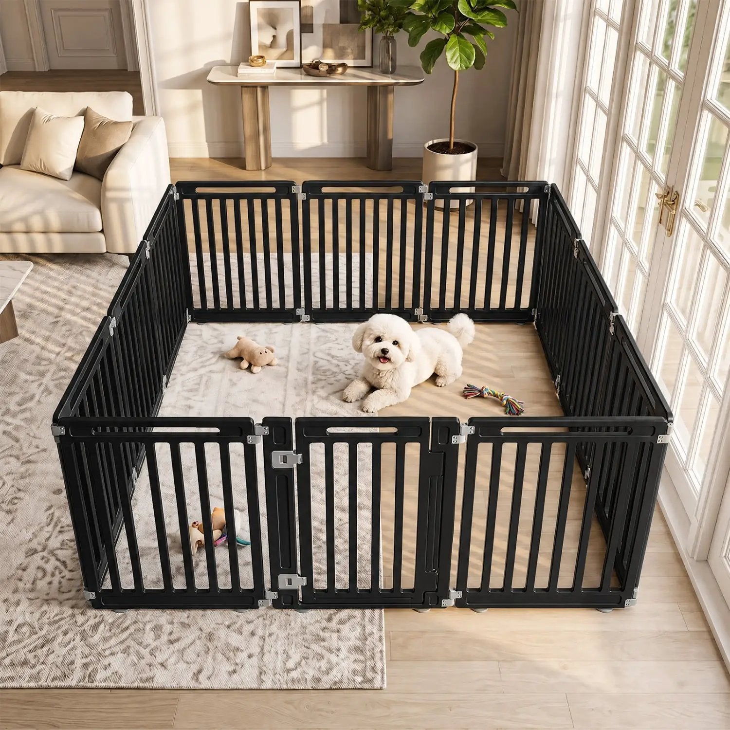 12-Panel Dog Playpen 31.5" Height Indoor Outdoor Pet Fence by DirectDeals