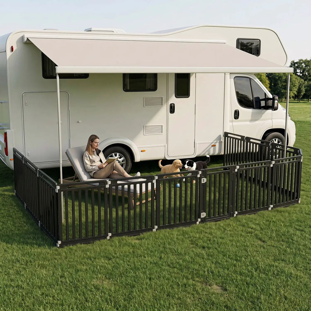 12-Panel Dog Playpen 31.5" Height Indoor Outdoor Pet Fence by DirectDeals