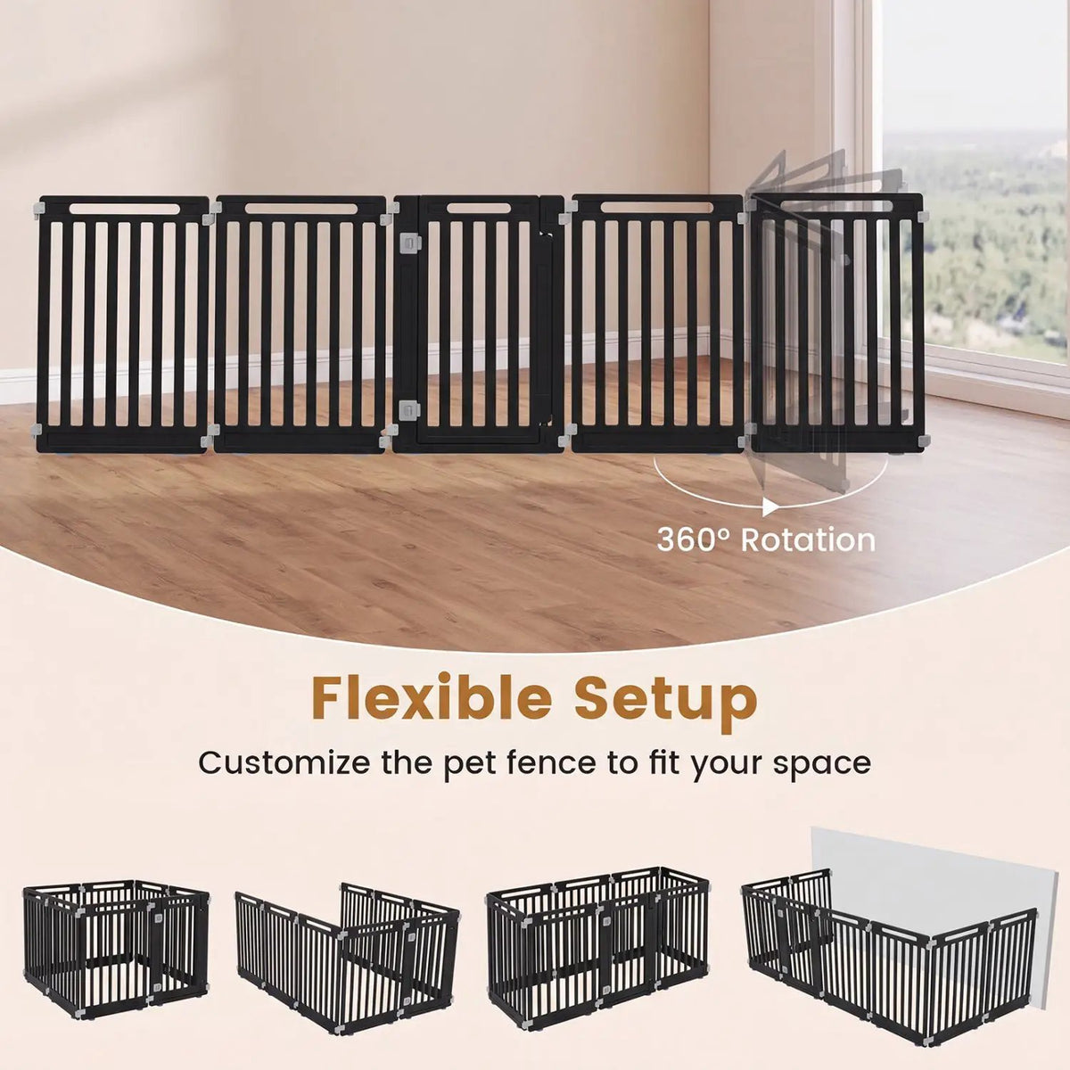 16-Panel Dog Playpen 31.5" Height Indoor Outdoor Pet Gate by DirectDeals