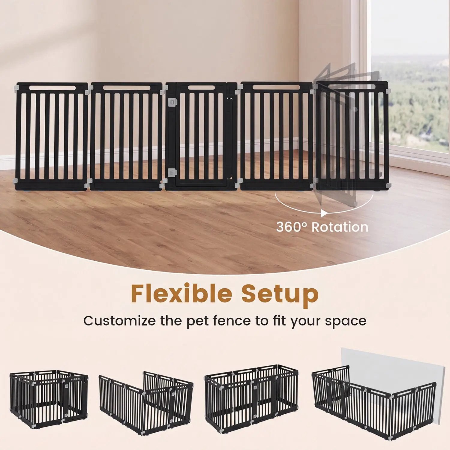 16-Panel Dog Playpen 31.5" Height Indoor Outdoor Pet Gate by DirectDeals