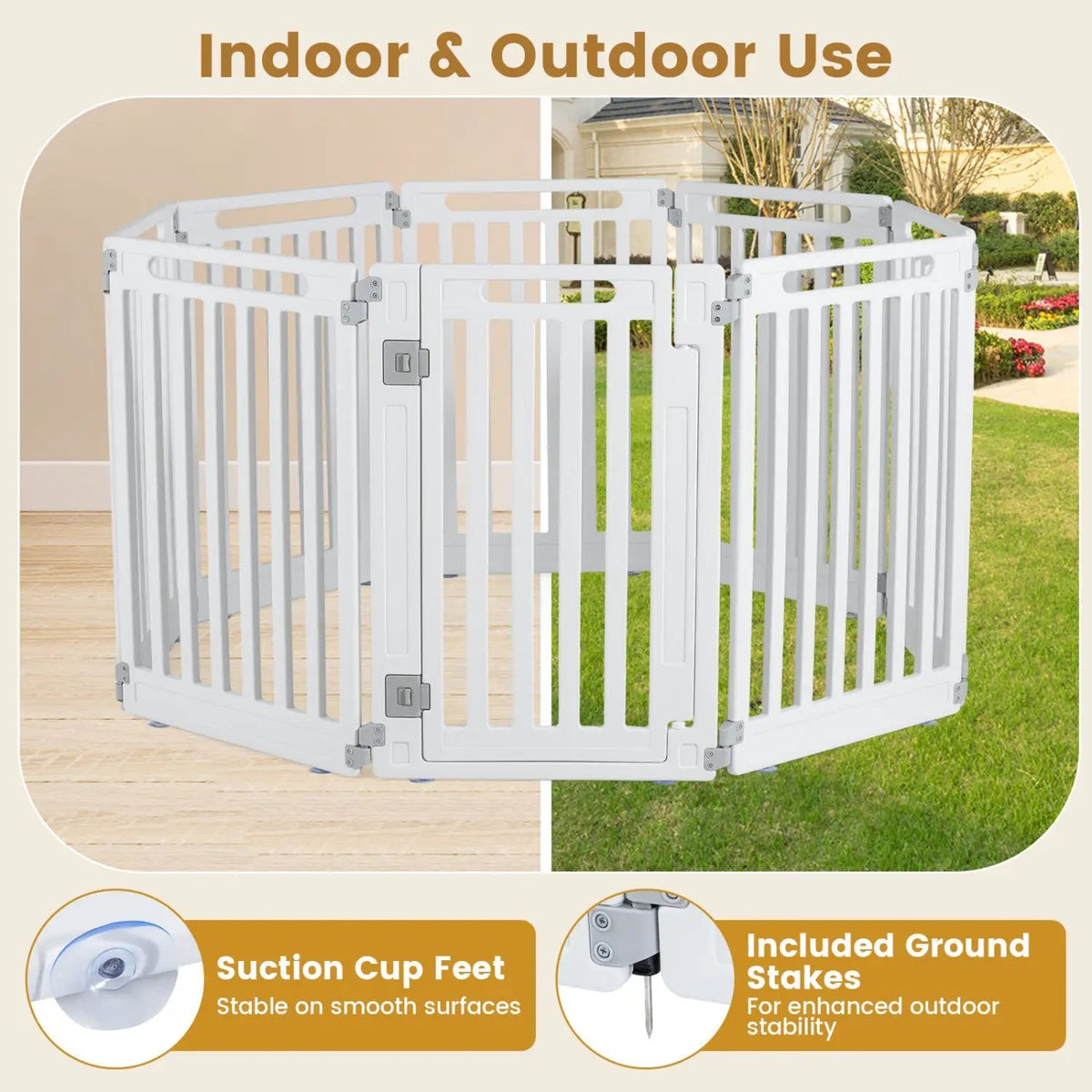 16-Panel Dog Playpen 31.5" Height Indoor Outdoor Pet Gate by DirectDeals