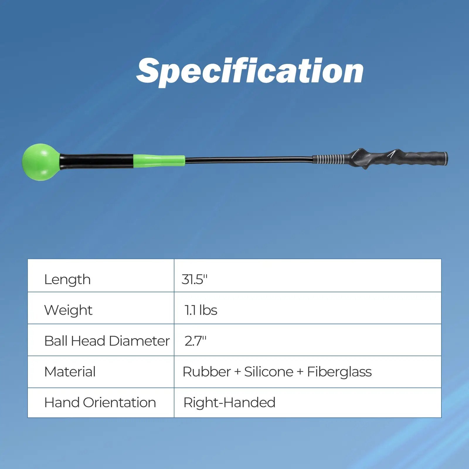 31.5 Inch Golf Swing Trainer Aid with Weighted Head for Grip Rhythm Balance by DirectDeals