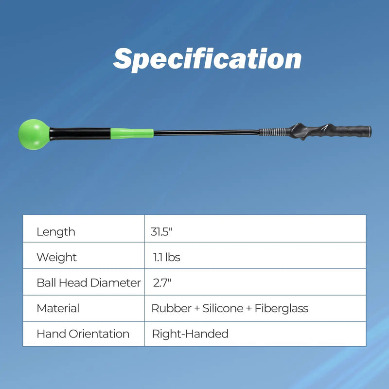 31.5 Inch Golf Swing Trainer Aid with Weighted Head for Grip Rhythm Balance by DirectDeals