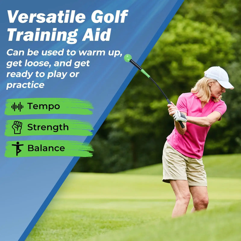 31.5 Inch Golf Swing Trainer Aid with Weighted Head for Grip Rhythm Balance by DirectDeals