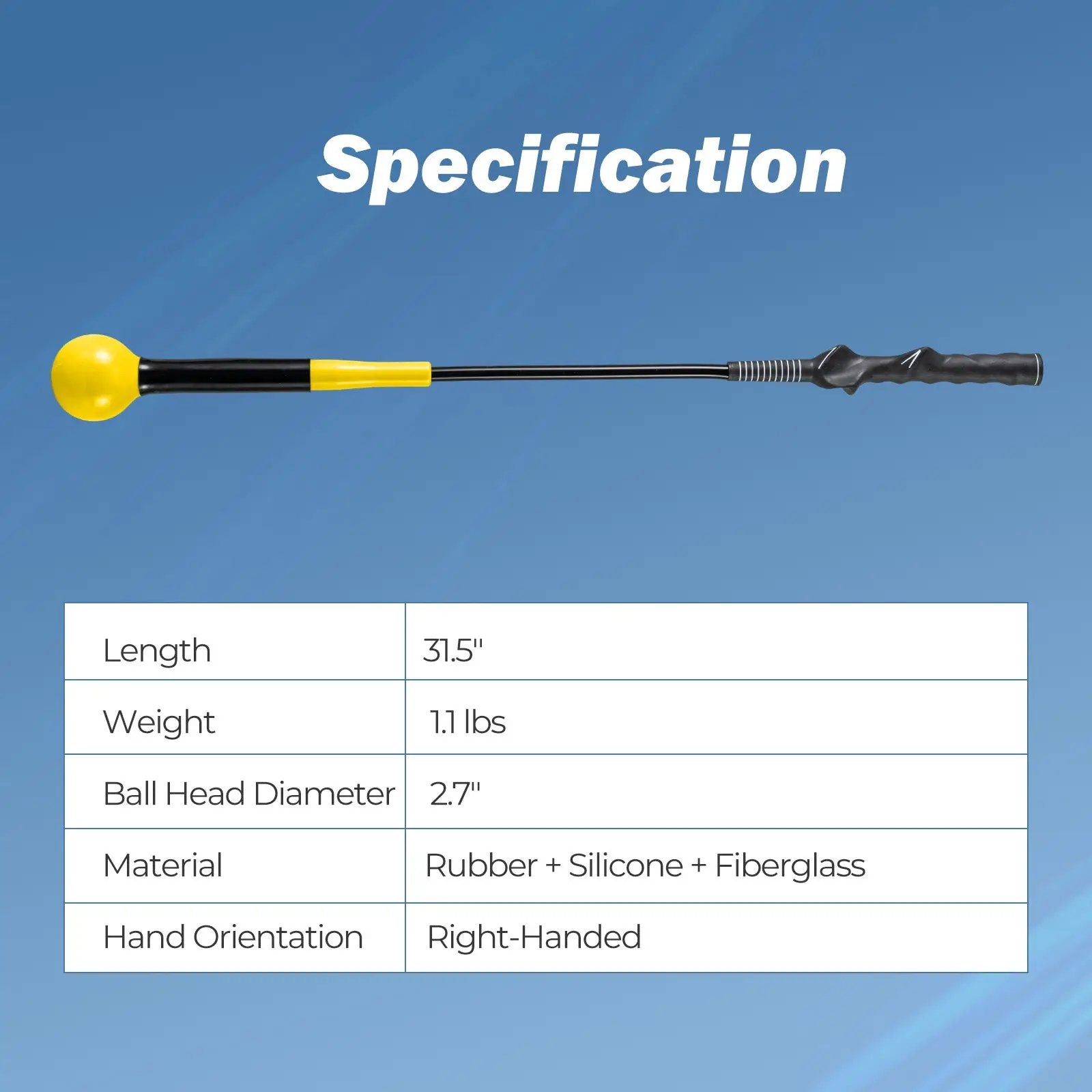 31.5 Inch Golf Swing Trainer Aid with Weighted Head for Grip Rhythm Balance by DirectDeals