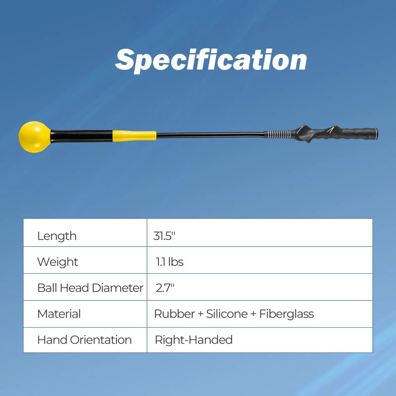 31.5 Inch Golf Swing Trainer Aid with Weighted Head for Grip Rhythm Balance by DirectDeals