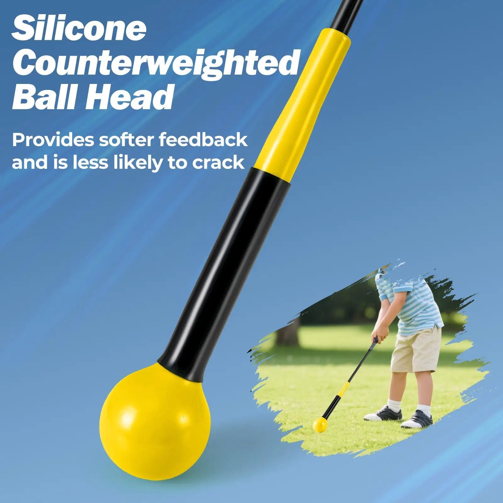 31.5 Inch Golf Swing Trainer Aid with Weighted Head for Grip Rhythm Balance by DirectDeals