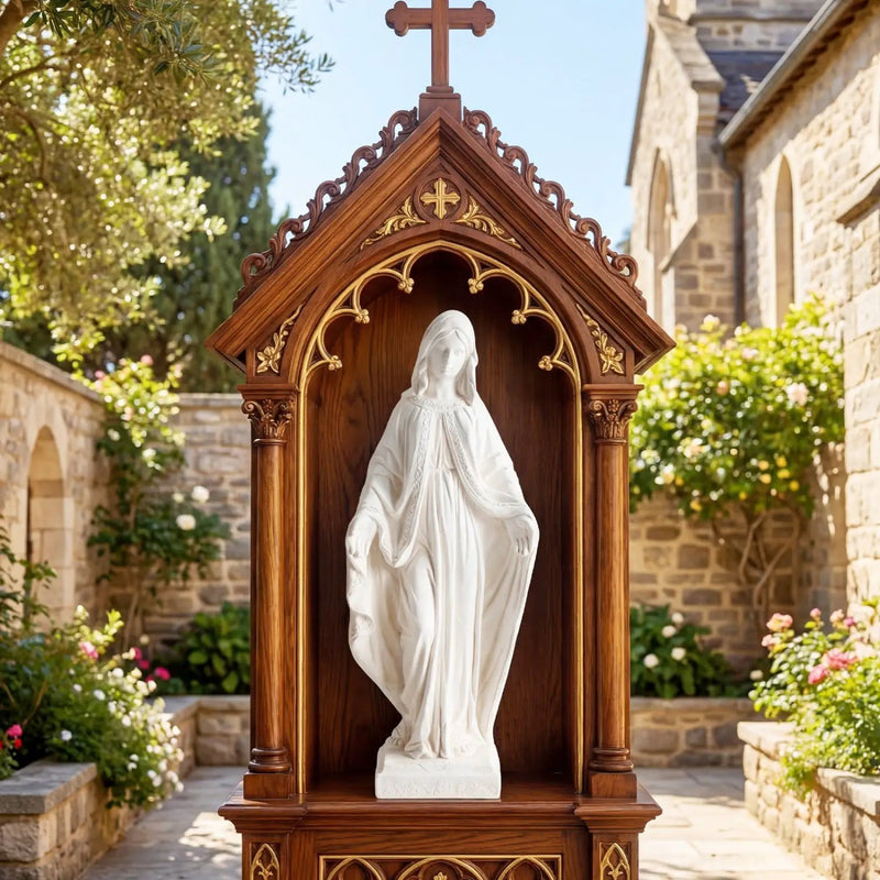 31.5 Inch Virgin Mary Statue with Aged Finish for Yard Patio by DirectDeals