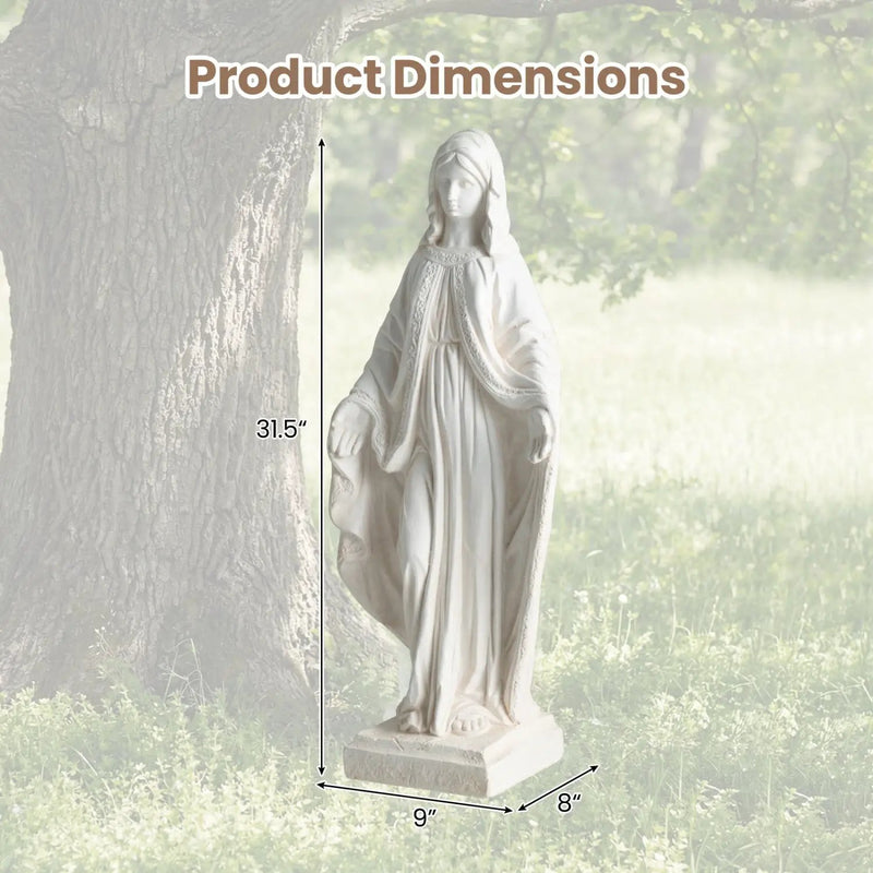 31.5 Inch Virgin Mary Statue with Aged Finish for Yard Patio by DirectDeals