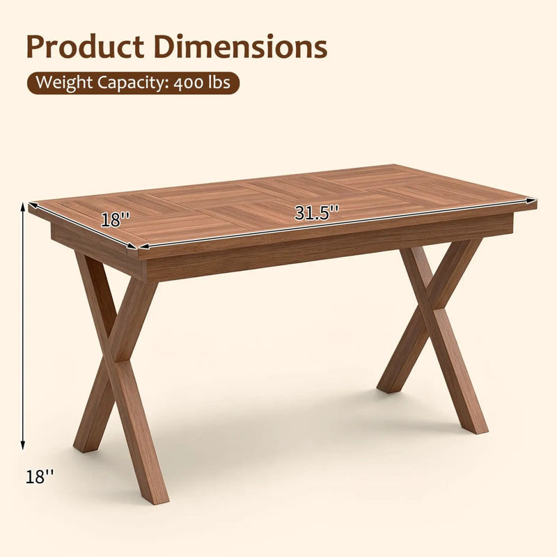 Teak Wood Outdoor Coffee Table 31.5" with Slatted Top by DirectDeals