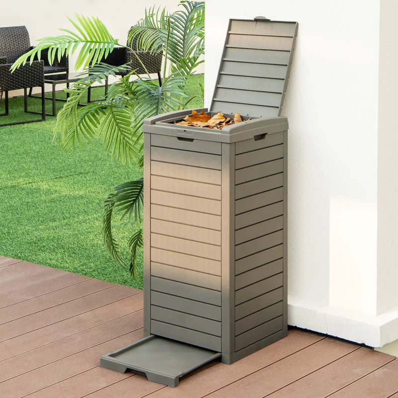 31 Gallon Large Outdoor Trash Can with Lid and Pull by DirectDeals