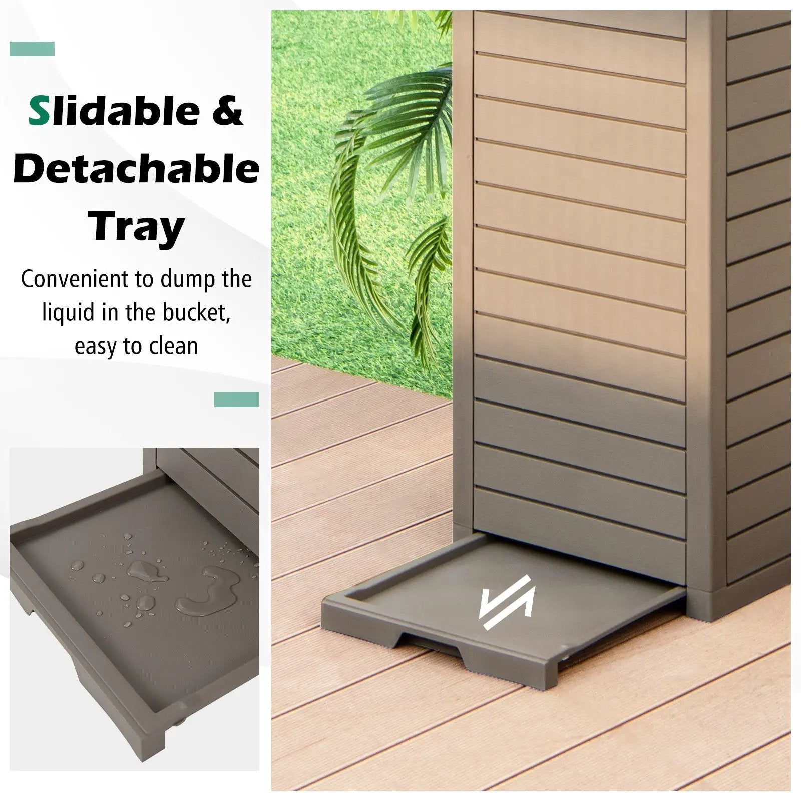 31 Gallon Large Outdoor Trash Can with Lid and Pull by DirectDeals