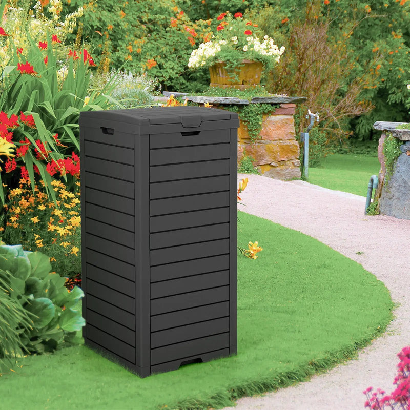 31 Gallon Large Outdoor Trash Can with Lid and Pull by DirectDeals