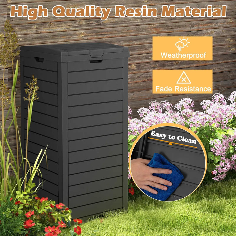 31 Gallon Large Outdoor Trash Can with Lid and Pull by DirectDeals