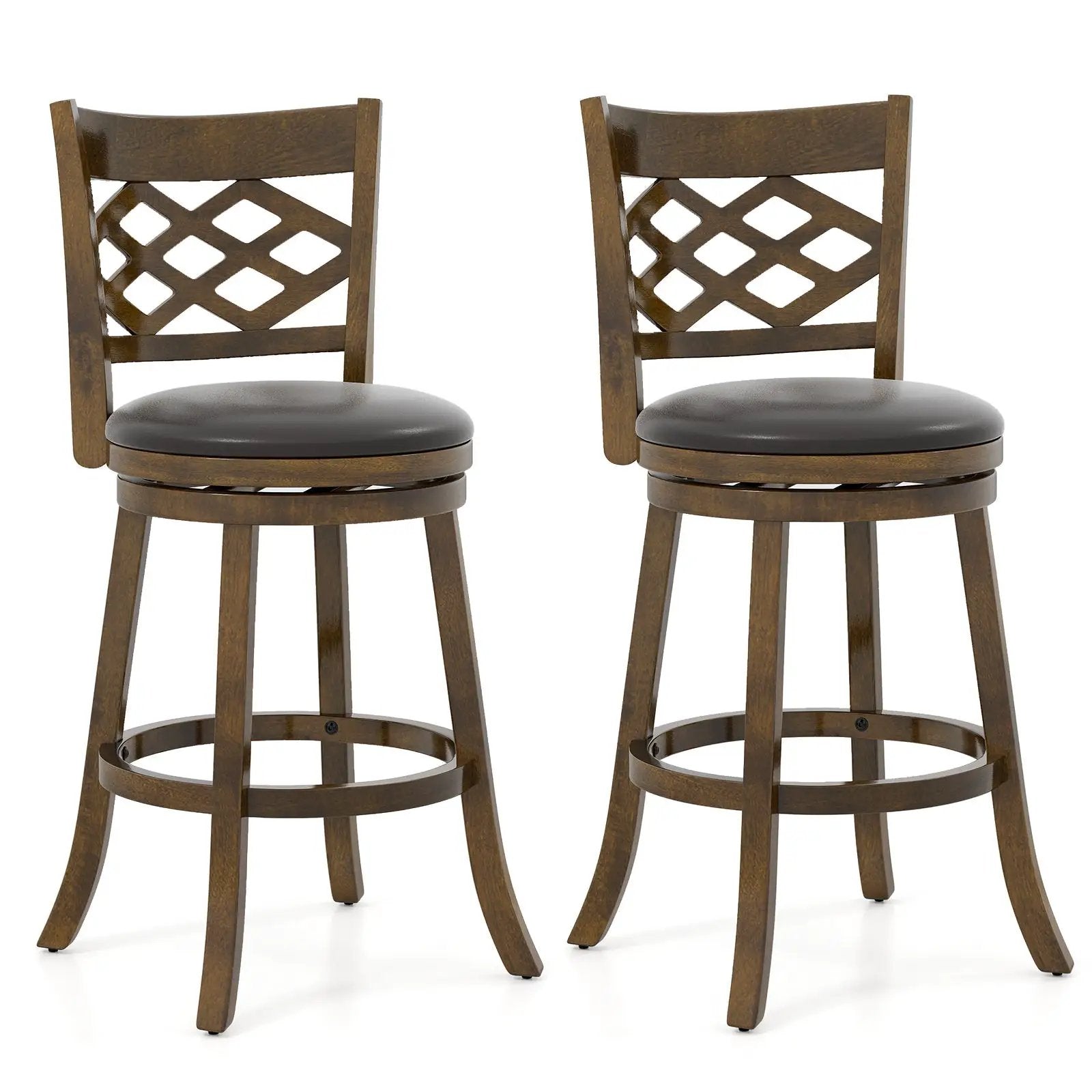26 Inch Counter Height Bar Stools Set of 2 with Rubber Wood Frame by DirectDeals