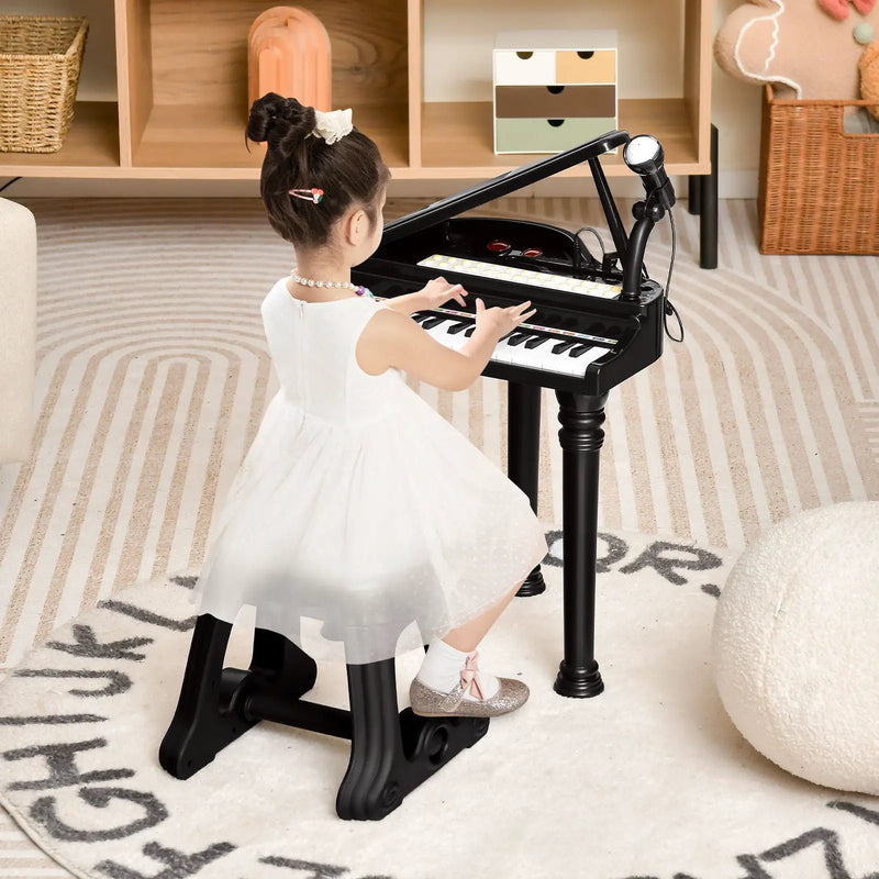 31 Keys Kids Piano Keyboard with Stool and Piano Lid by DirectDeals