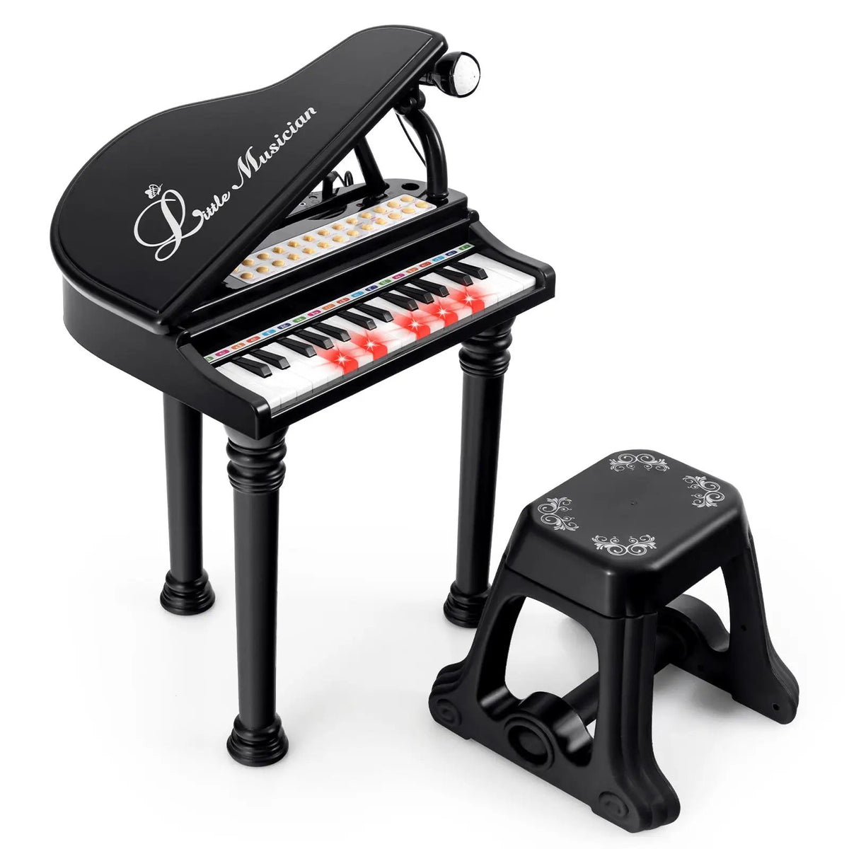 31 Keys Kids Piano Keyboard with Stool and Piano Lid by DirectDeals
