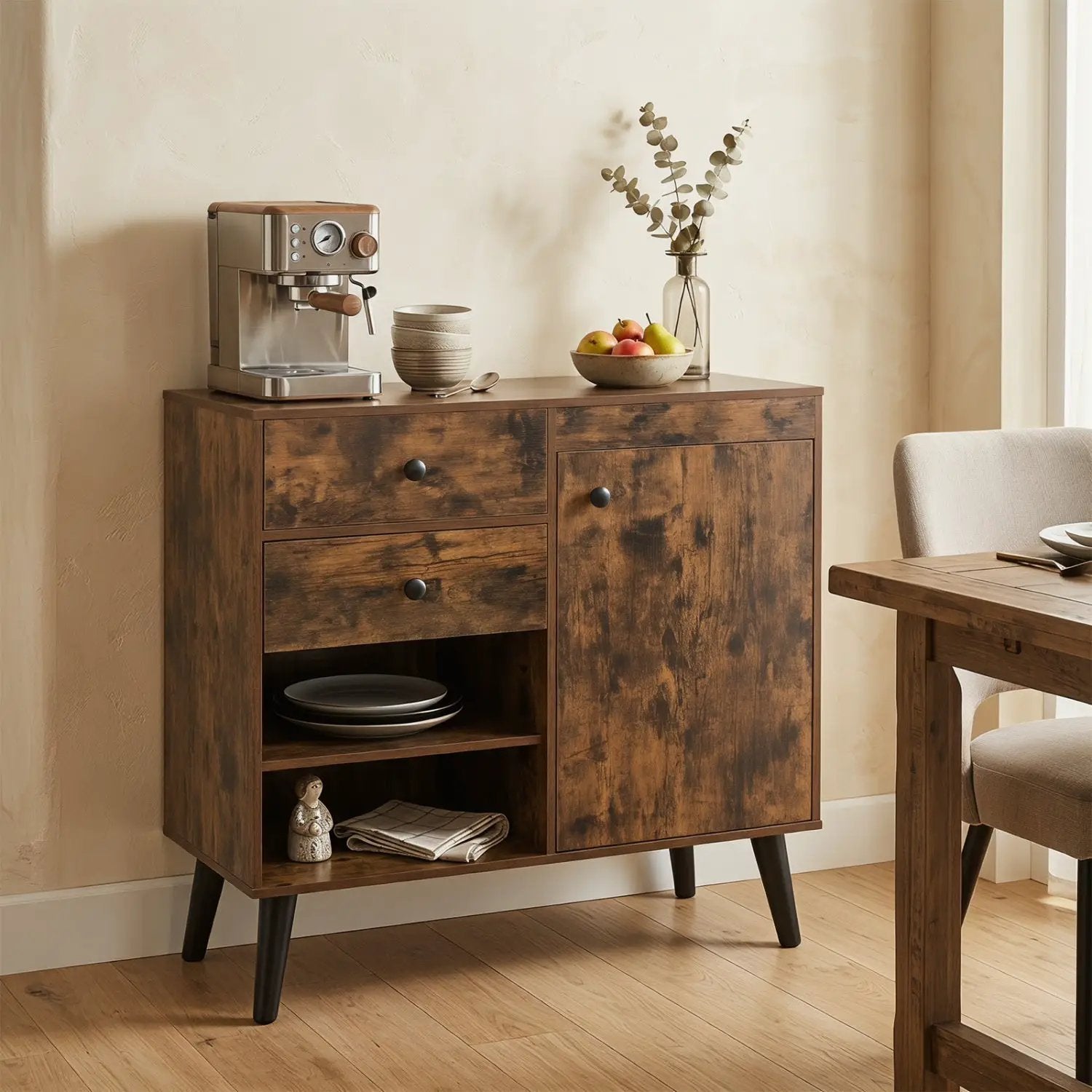 31" Sideboard Cabinet with 2 Drawers and Open Shelves by DirectDeals