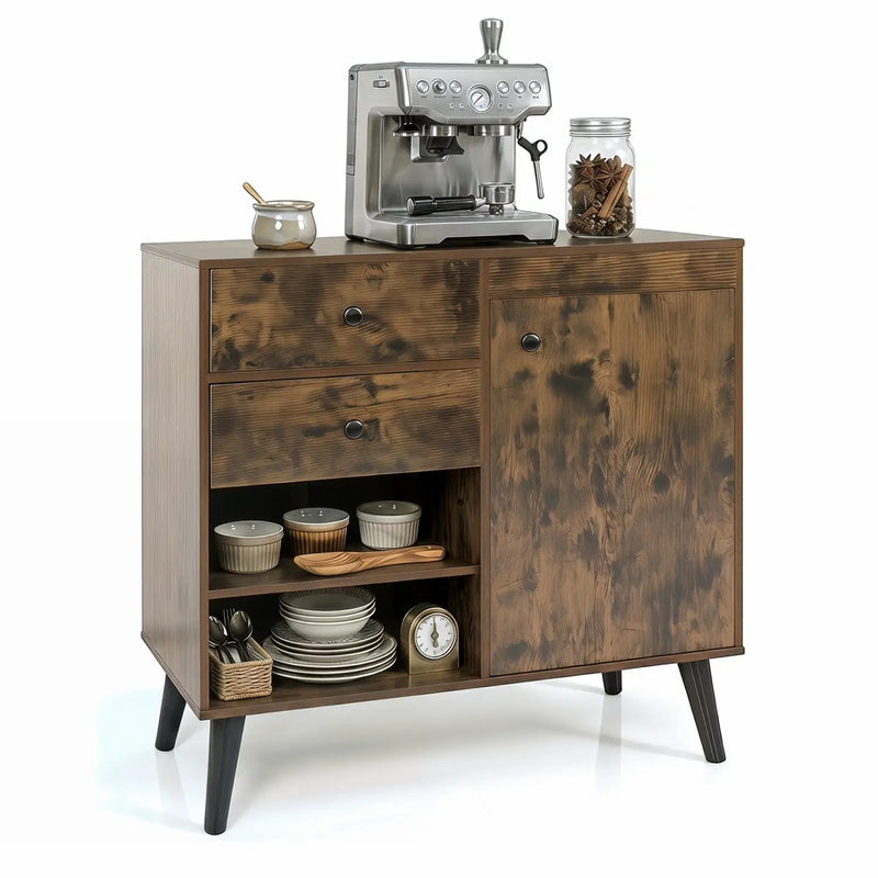 31" Sideboard Cabinet with 2 Drawers and Open Shelves by DirectDeals