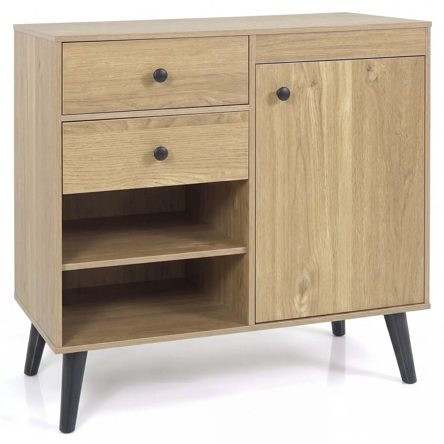 31" Sideboard Cabinet with 2 Drawers and Open Shelves by DirectDeals