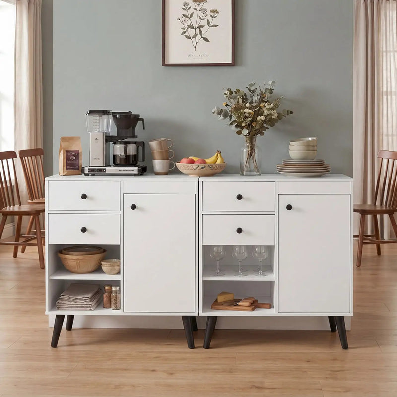 31" Sideboard Cabinet with 2 Drawers and Open Shelves by DirectDeals