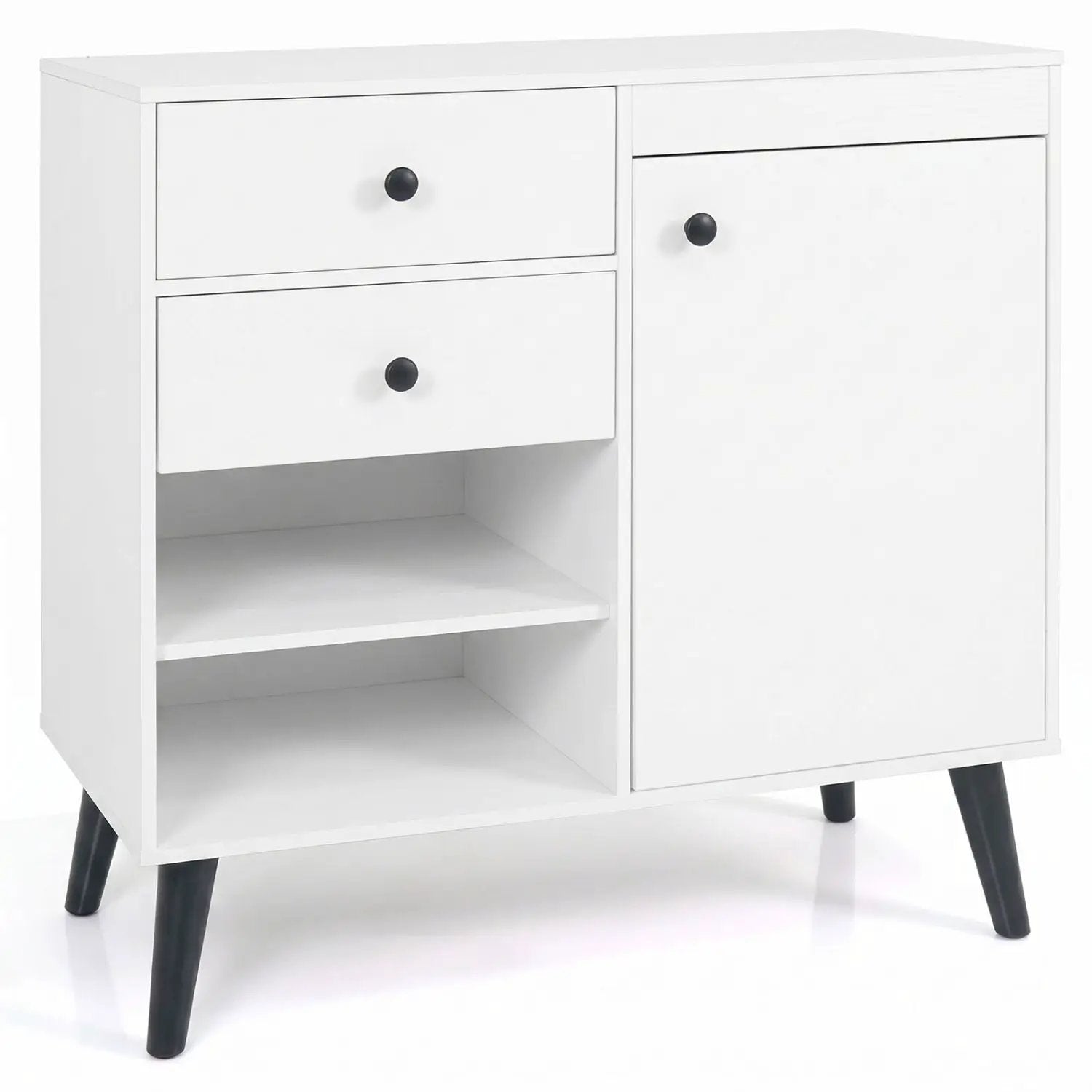31" Sideboard Cabinet with 2 Drawers and Open Shelves by DirectDeals