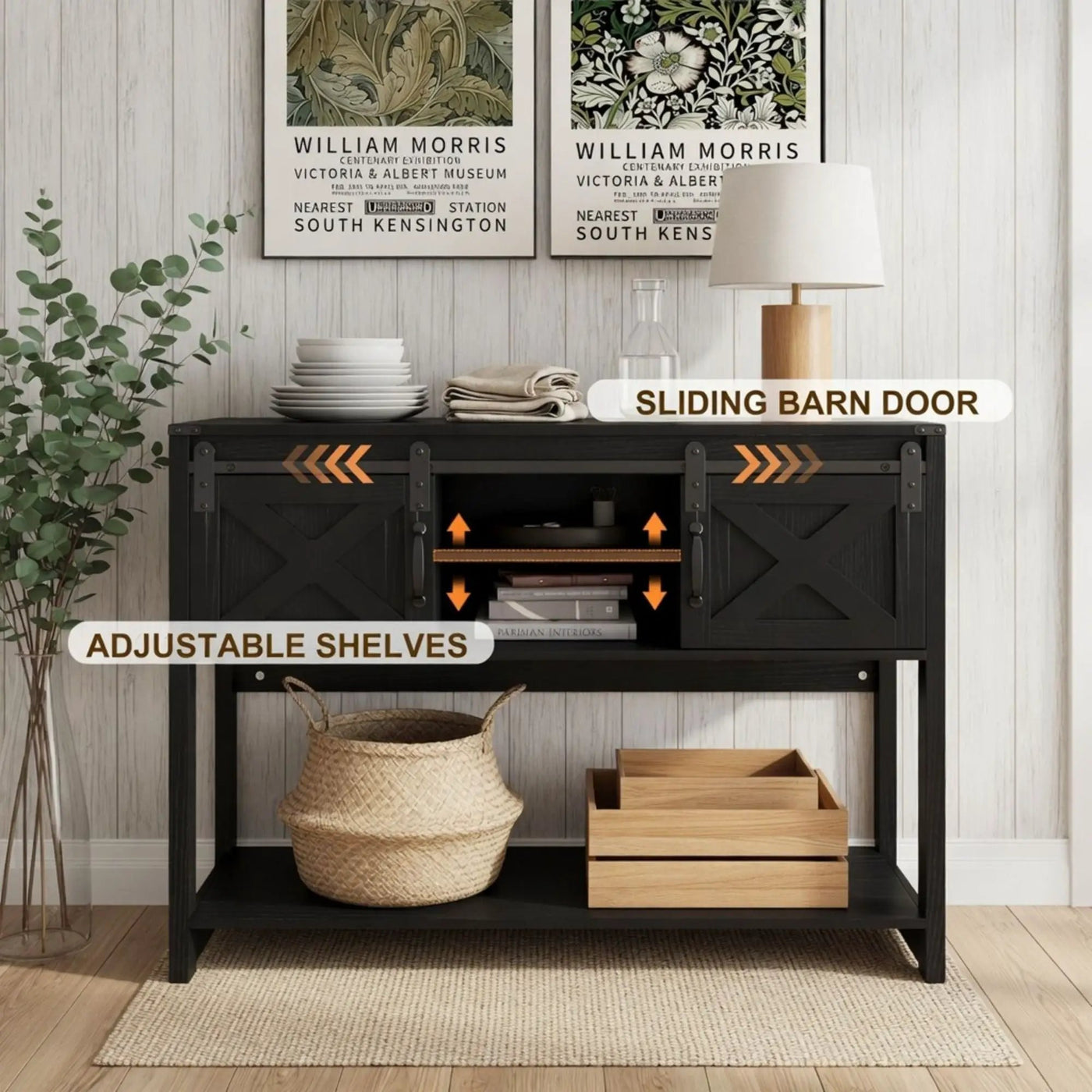Farmhouse Entryway Table With Sliding Barn Door by HouseOfZazla