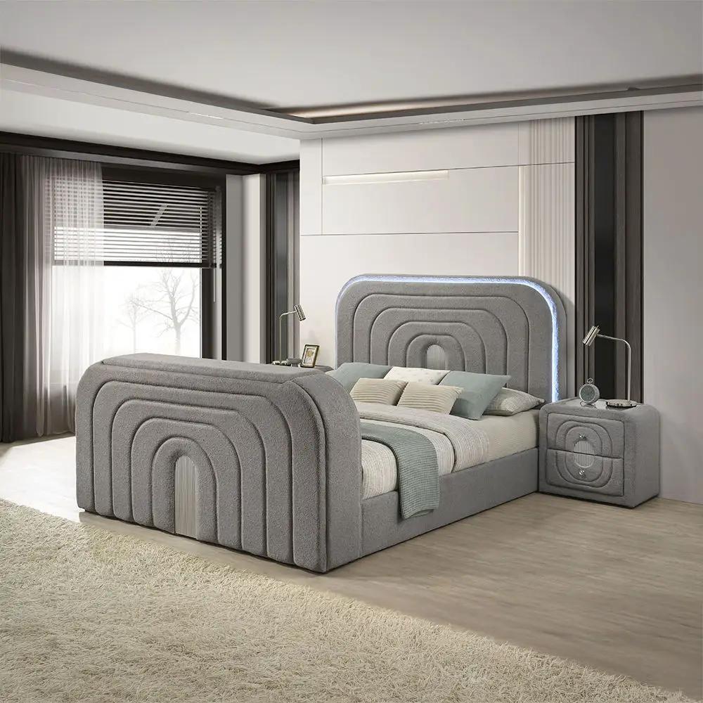 Shelyn - Bedroom Bed With LED, TV Stand, Fireplace & Bluetooth by Unique Piece Furniture