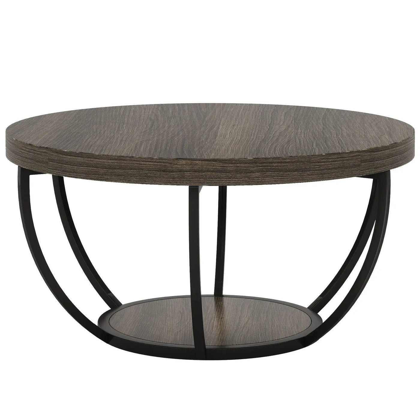 2 Tier Circle Coffee Table With Storage Shelves by HouseOfZazla