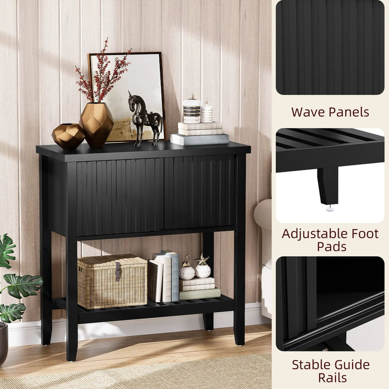 31.5" Entryway Console Table with Sliding Drawer Doors by HouseOfZazla