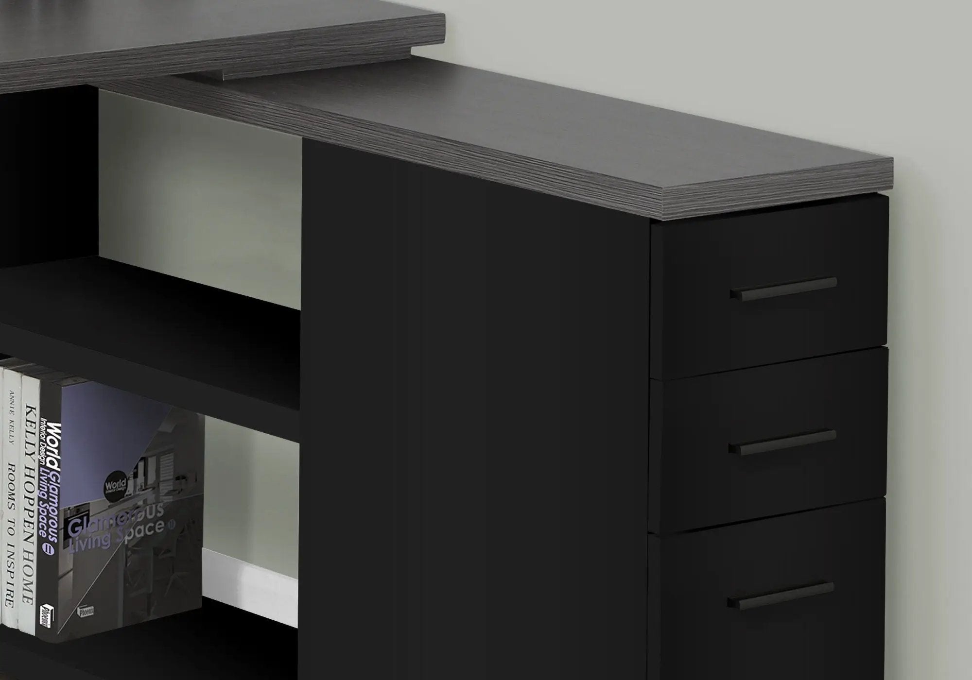 L-Shape Computer Desk with Storage Drawers by HouseOfZazla