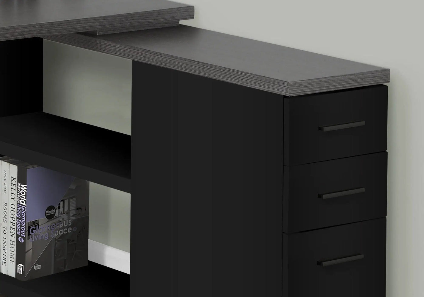 Computer Desk, Home Office, Corner, Left, Right Set - Up, Storage Drawers, L Shape, Laptop, And Contemporary & Modern by Unique Piece Furniture