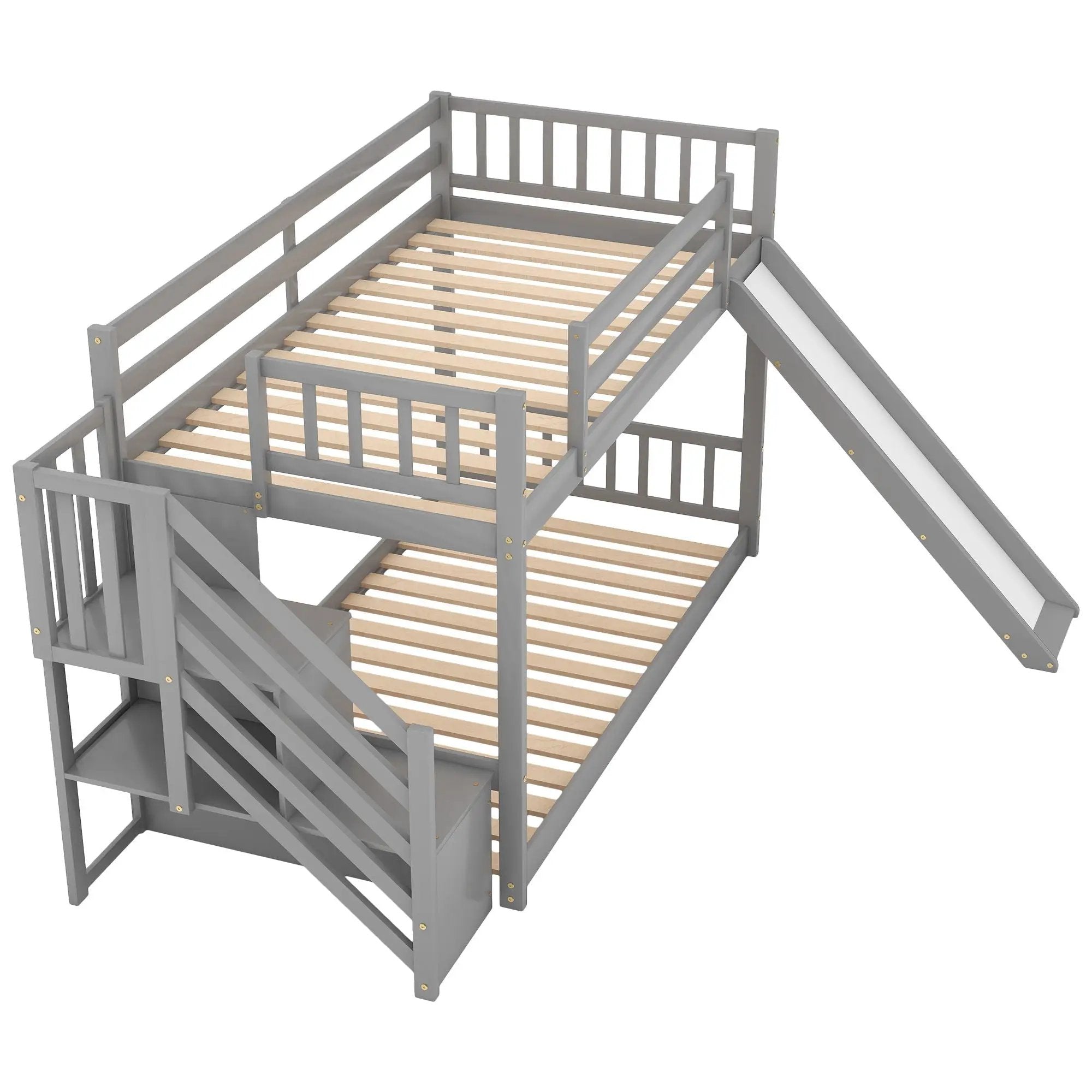 Bunk Bed With Convertible Slide And Stairway by Unique Piece Furniture