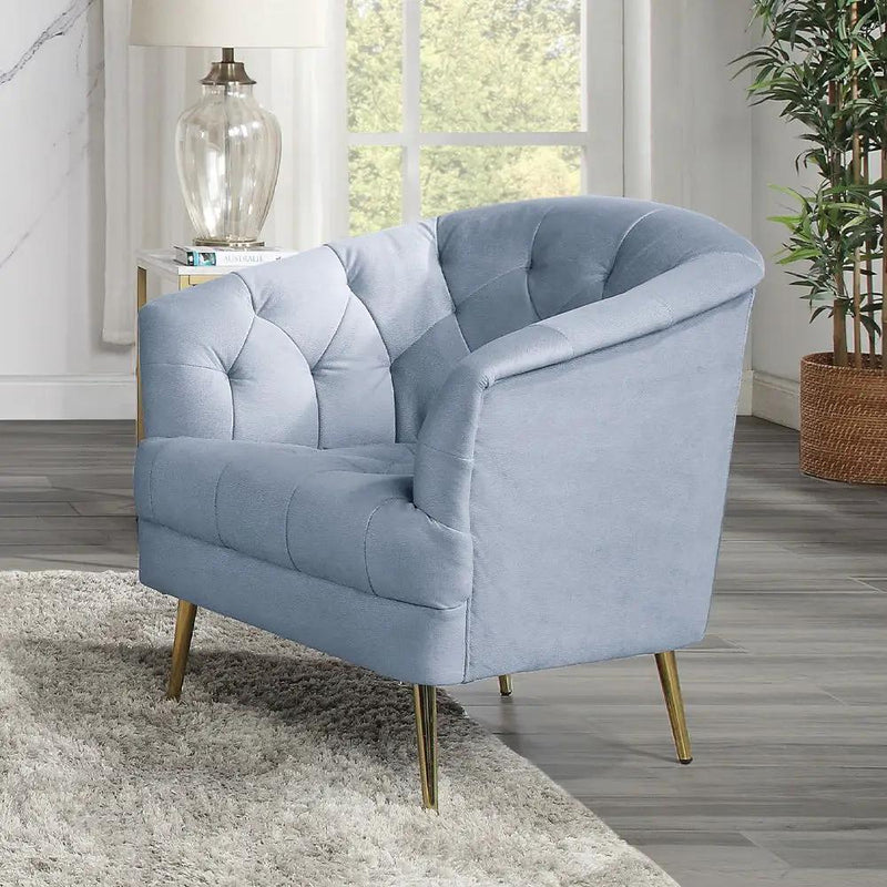 Bayram - Chair - Light Gray Velvet by Unique Piece Furniture