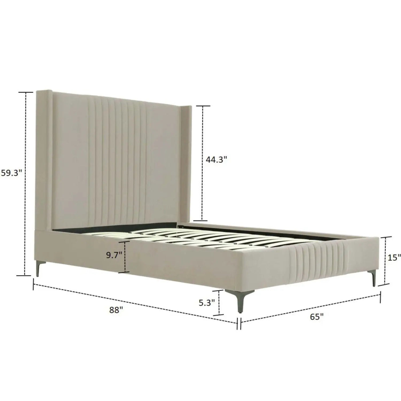 Promenade - Bed With Upholstered Headboard And Slats by HouseOfZazla