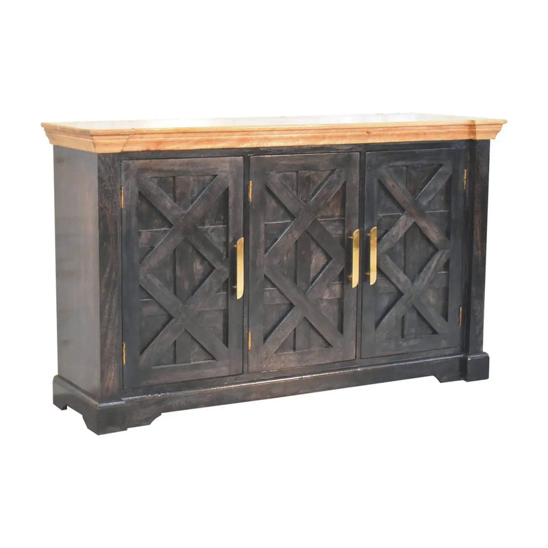 Solid Wood Regal Rustic Sideboard - 6 Compartments by HouseOfZazla
