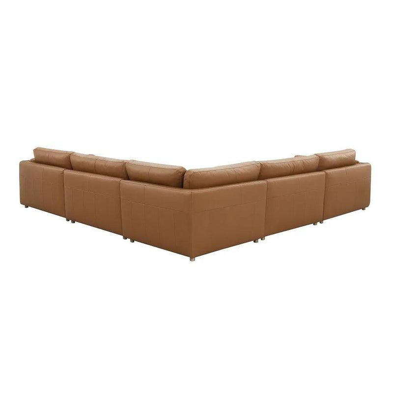 Brighton - Modular Wedge - Brown Top Grain Leather by Unique Piece Furniture
