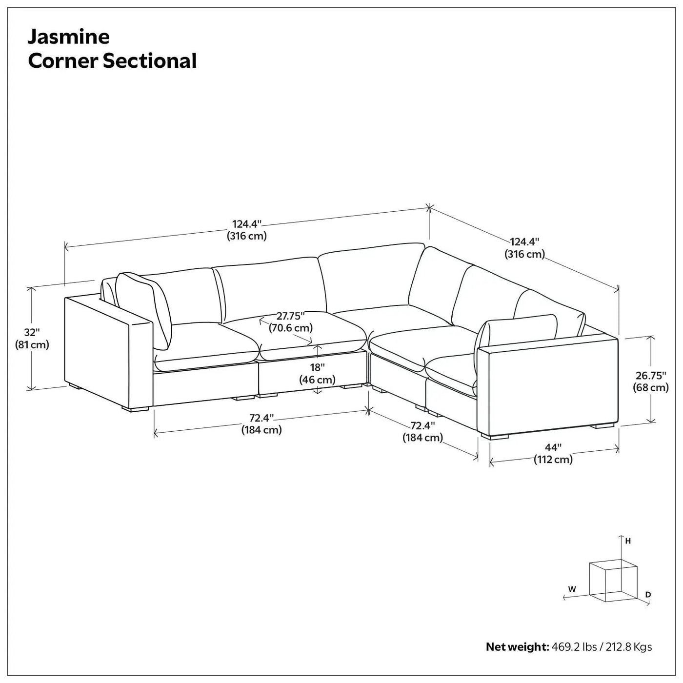 Jasmine - Handcrafted Sectional Sofa by Unique Piece Furniture