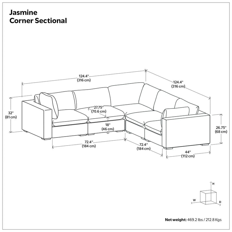 Jasmine - Handcrafted Sectional Sofa by Unique Piece Furniture